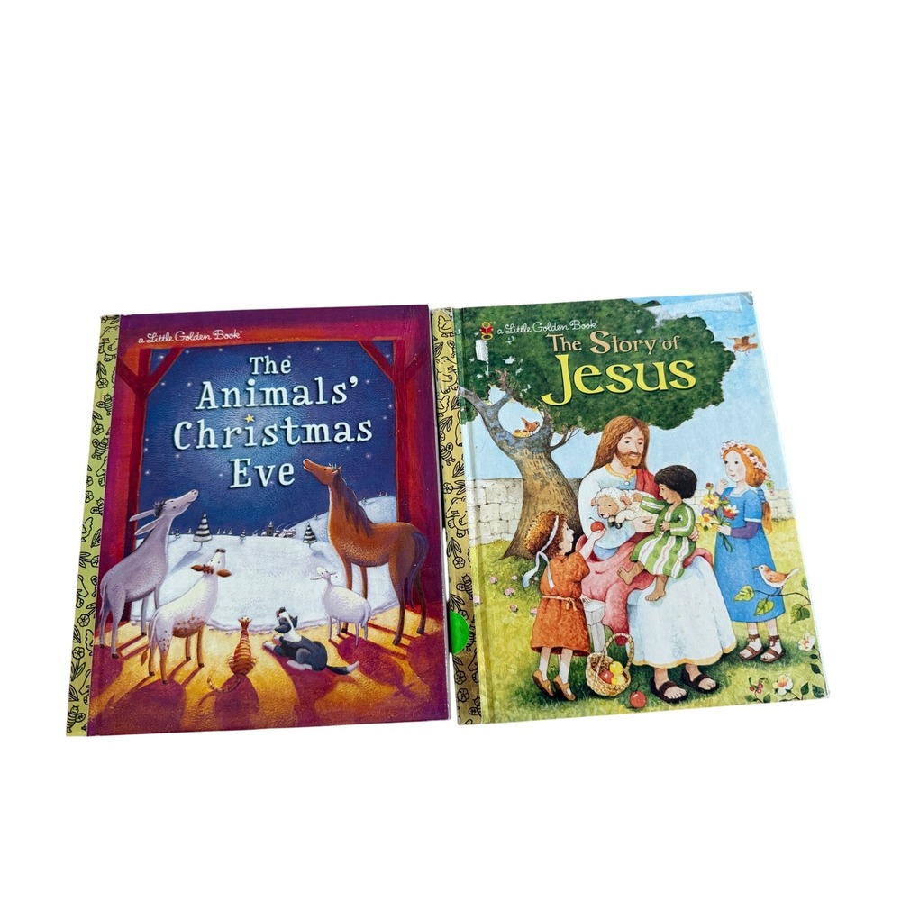 Little Golden Books The Story of Jesus & The Animals Christmas Eve 2 Book Set